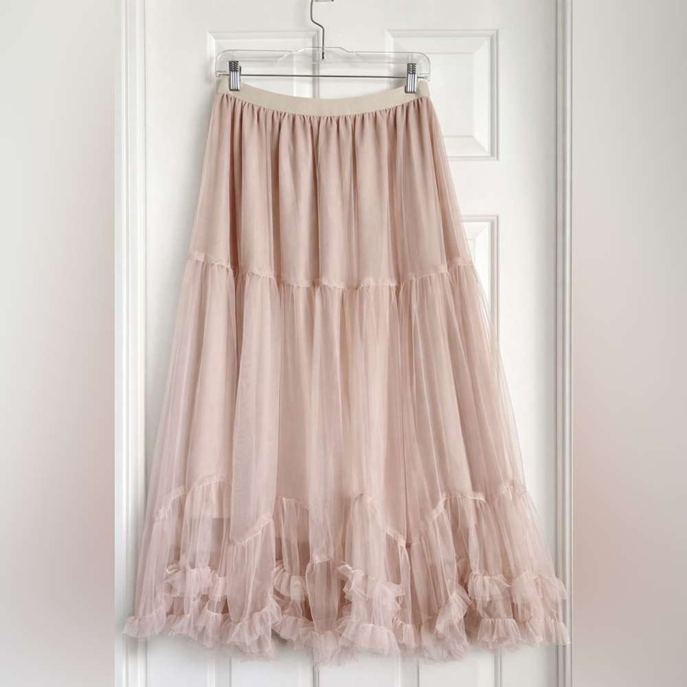 Elegant Tulle Maxi Skirt- Pink - Picture 7 of 8